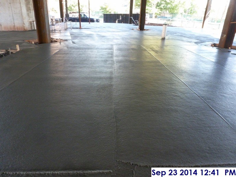 Poured concrete slab on grade at the Main Lobby-Servery Room Facing East (800x600)